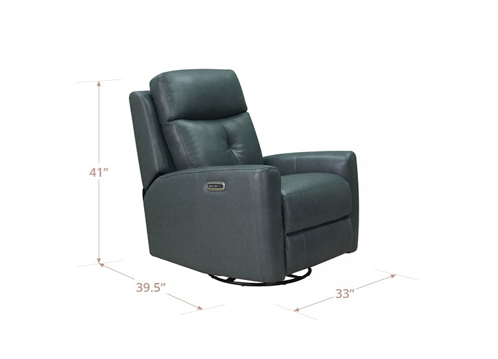 Sterling Power Headrest Swivel Glider Leather Recliner