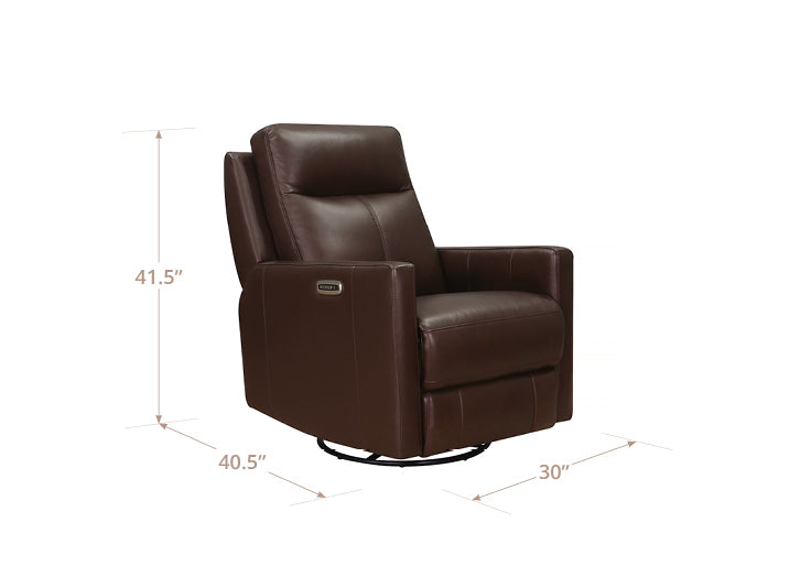 Vienna Power Headrest Swivel Glider Leather Recliner