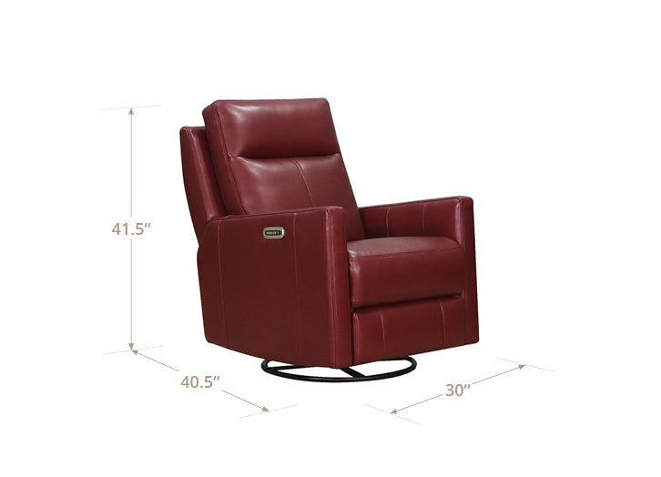 Vienna Power Headrest Swivel Glider Leather Recliner