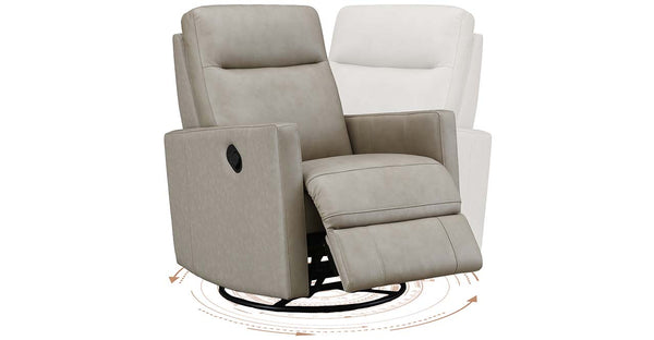 Ashby Manual Swivel Glider Leather Recliner