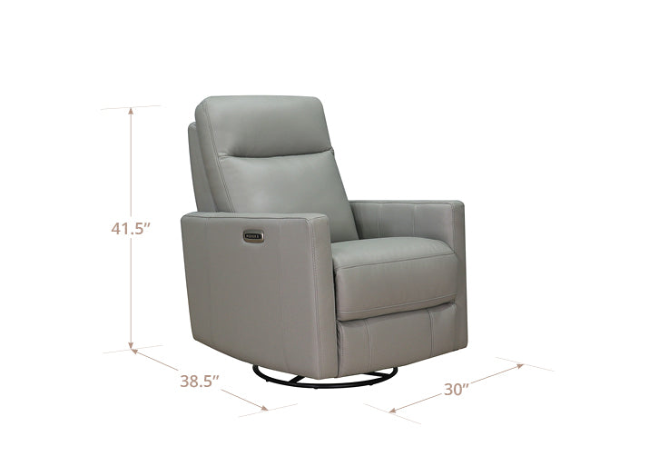 Ashby Power Headrest Swivel Glider Leather Recliner