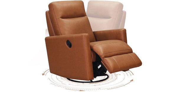 Ashby Manual Swivel Glider Leather Recliner