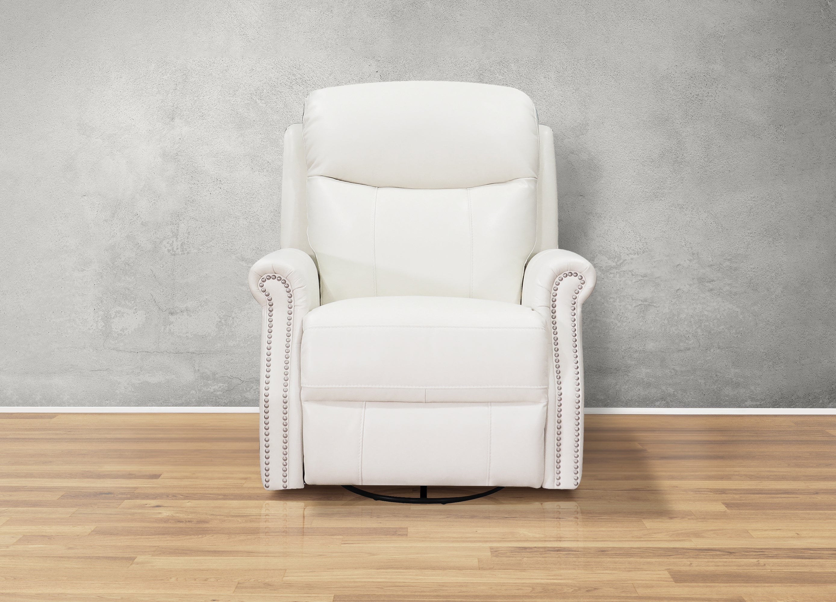 Royce Power Headrest Swivel Glider Leather Recliner