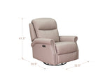 Royce Power Headrest Swivel Glider Leather Recliner