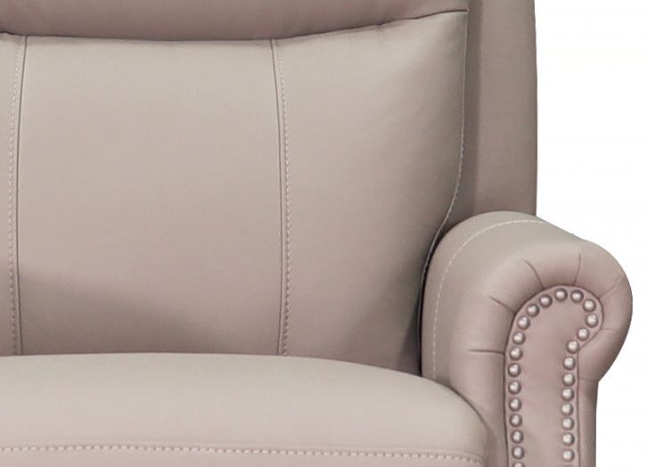Royce Power Headrest Swivel Glider Leather Recliner