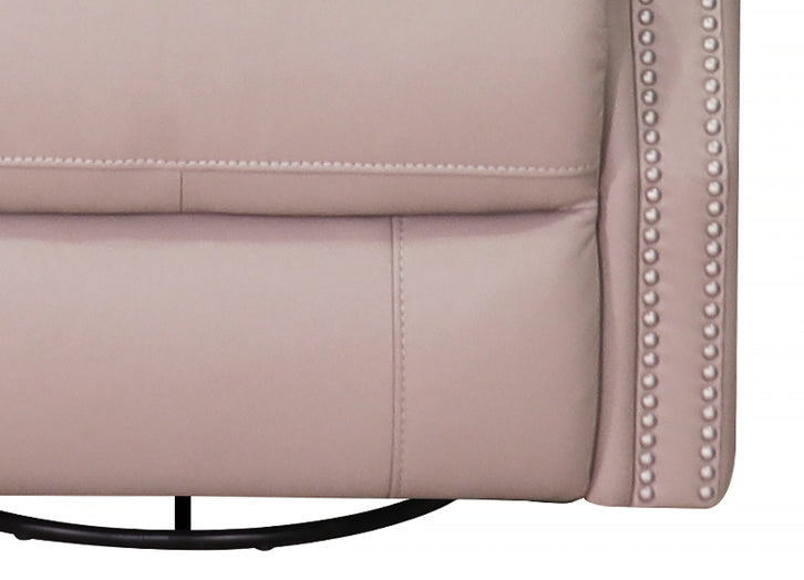 Royce Power Headrest Swivel Glider Leather Recliner