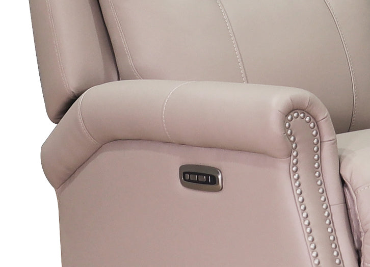 Royce Power Headrest Swivel Glider Leather Recliner