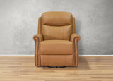 Royce Power Headrest Swivel Glider Leather Recliner