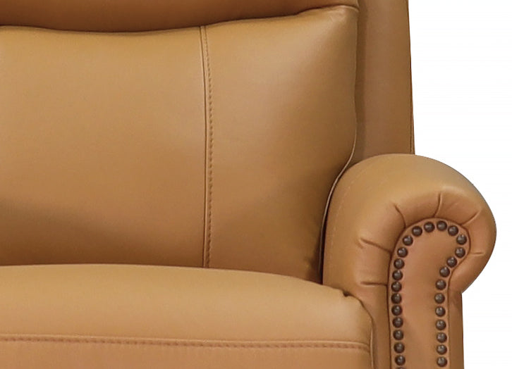 Royce Power Headrest Swivel Glider Leather Recliner