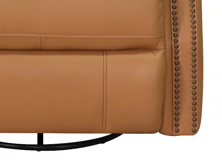 Royce Power Headrest Swivel Glider Leather Recliner