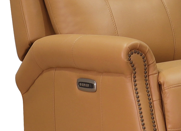 Royce Power Headrest Swivel Glider Leather Recliner