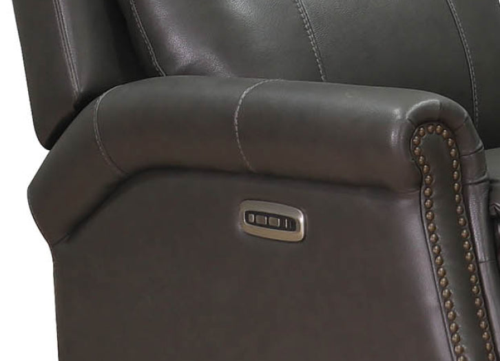 Royce Power Headrest Swivel Glider Leather Recliner