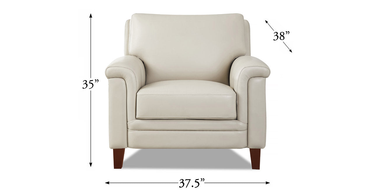 Westcott Leather Chairs, Vanilla