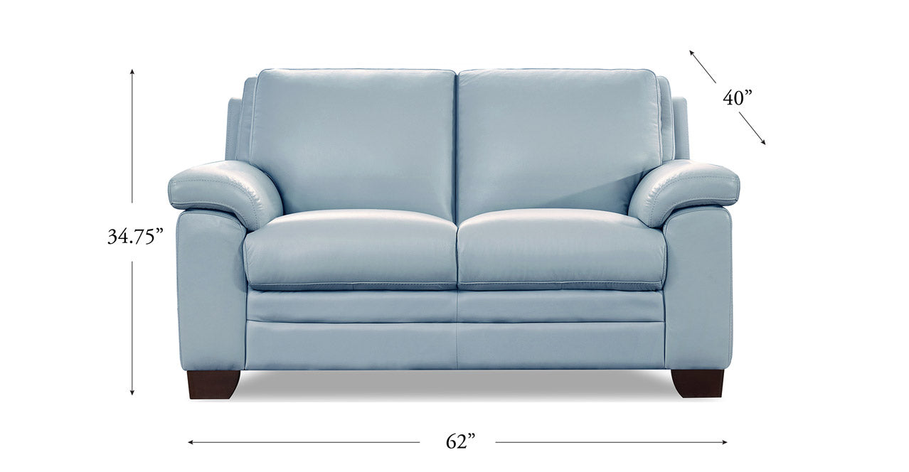 Magnum Leather Sofa Collection, Spa Blue