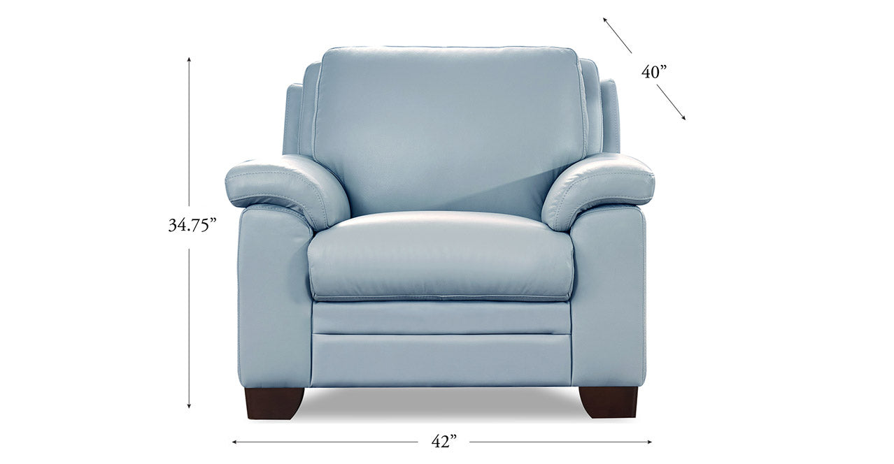 Magnum Leather Sofa Collection, Spa Blue