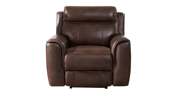 Florence Power Reclining Leather Sofa, Chestnut Brown