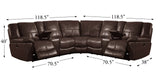 Montgomery Leather Power Sectional Collection, Chestnut Brown