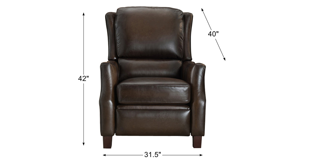 Kirk Leather Manual Recliner, Brown