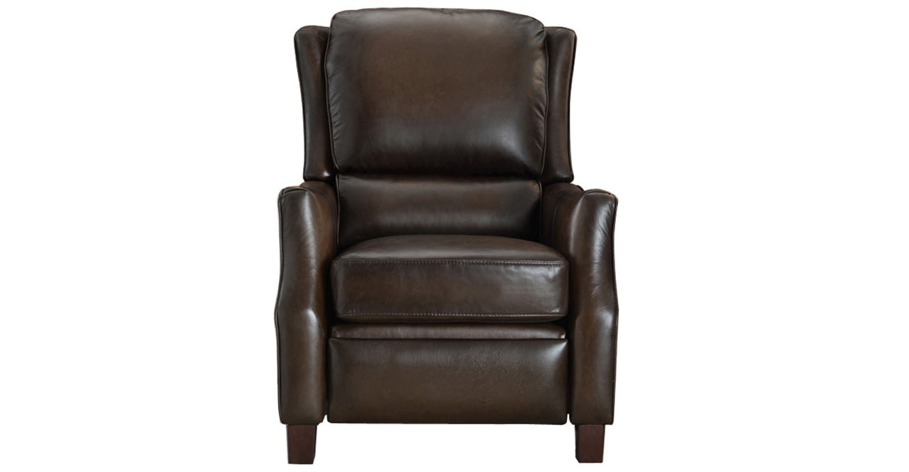 Kirk Leather Manual Recliner, Brown