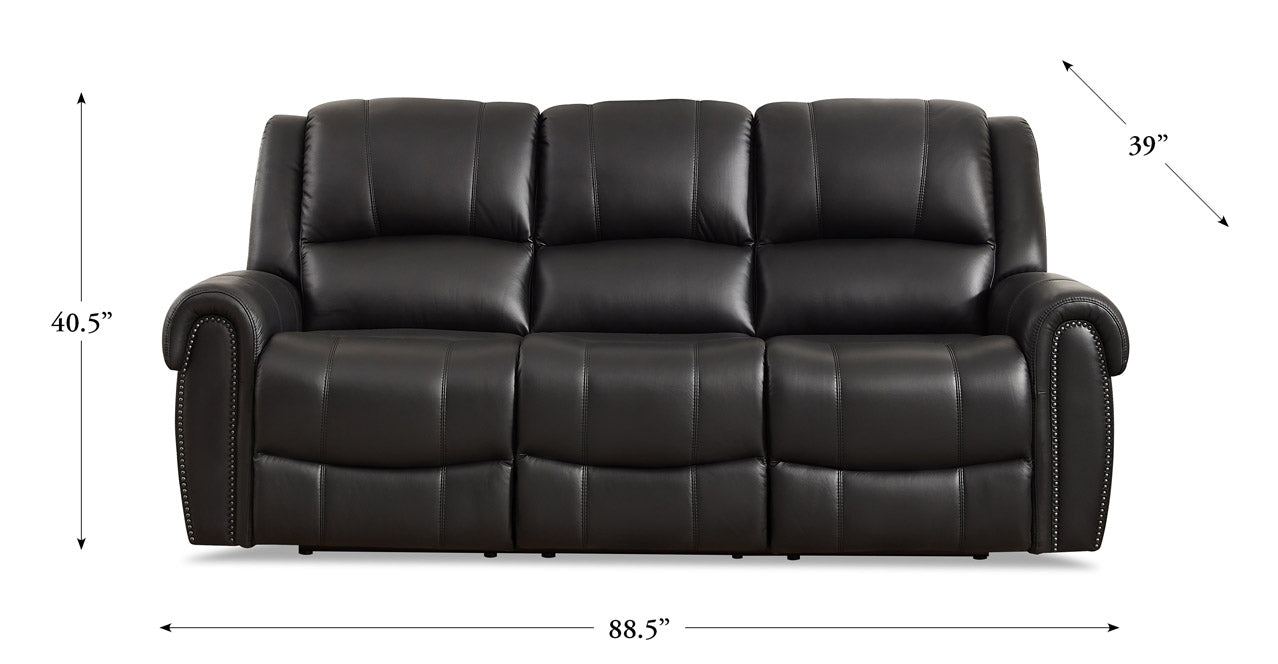 Black electric best sale recliner sofa