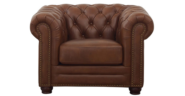 Aliso Leather Chair, Pecan Brown