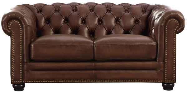 Aliso Leather Sofa Collection, Caramel Brown