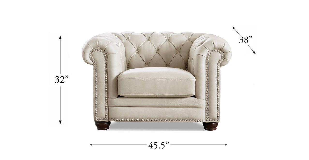 Aliso Leather Sofa Collection, Vanilla White