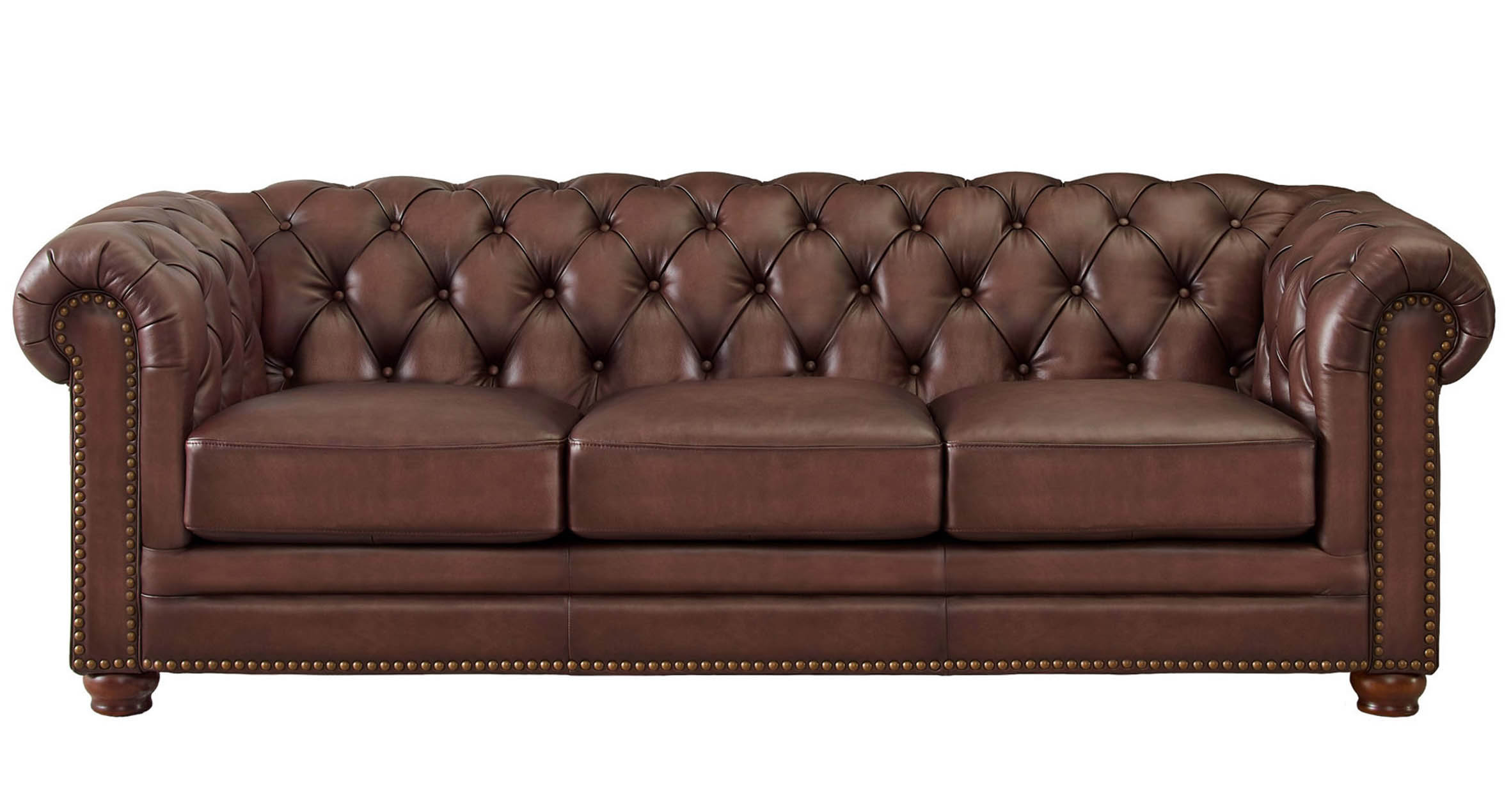 Aliso Leather Sofa Collection, Caramel Brown