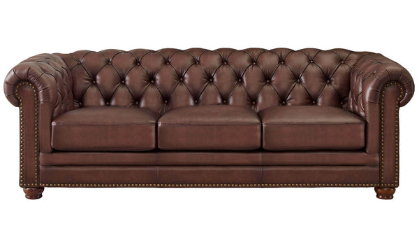 Aliso Leather Sofa Collection, Walnut Brown