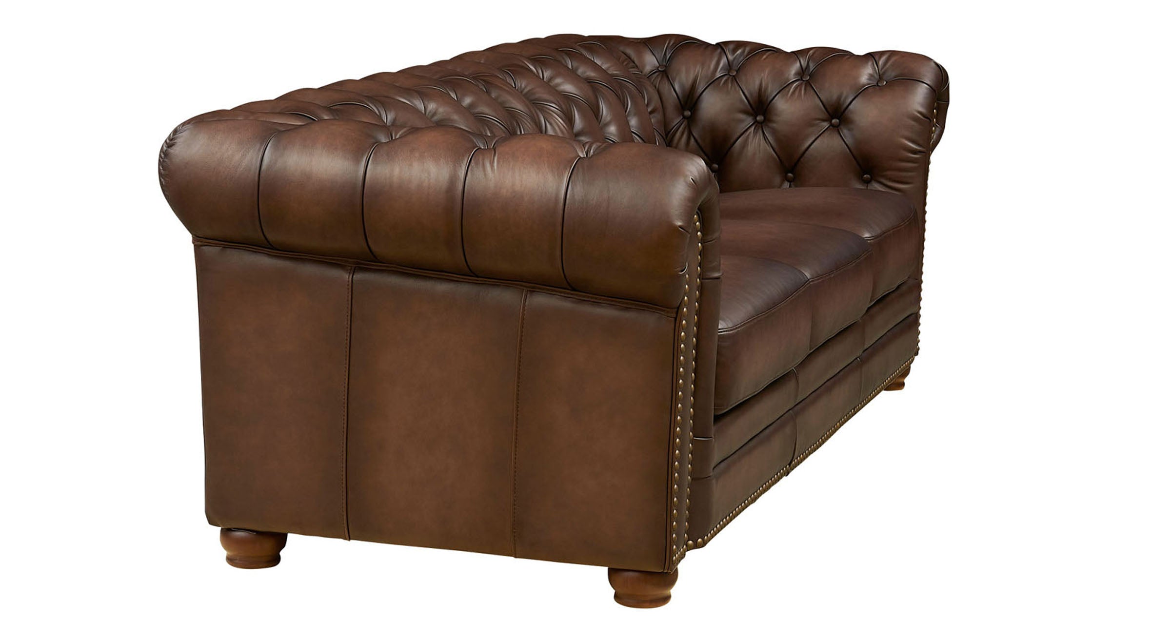 Aliso Leather Sofa Collection, Caramel Brown