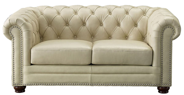 Aliso Leather Sofa Collection, Ivory White