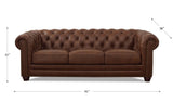 Brown Chesterfield Leather Sofa Dimensions