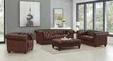 Aliso Leather Loveseat, Caramel Brown