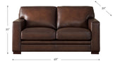 Dillon Leather Sofa Collection, Caramel Brown