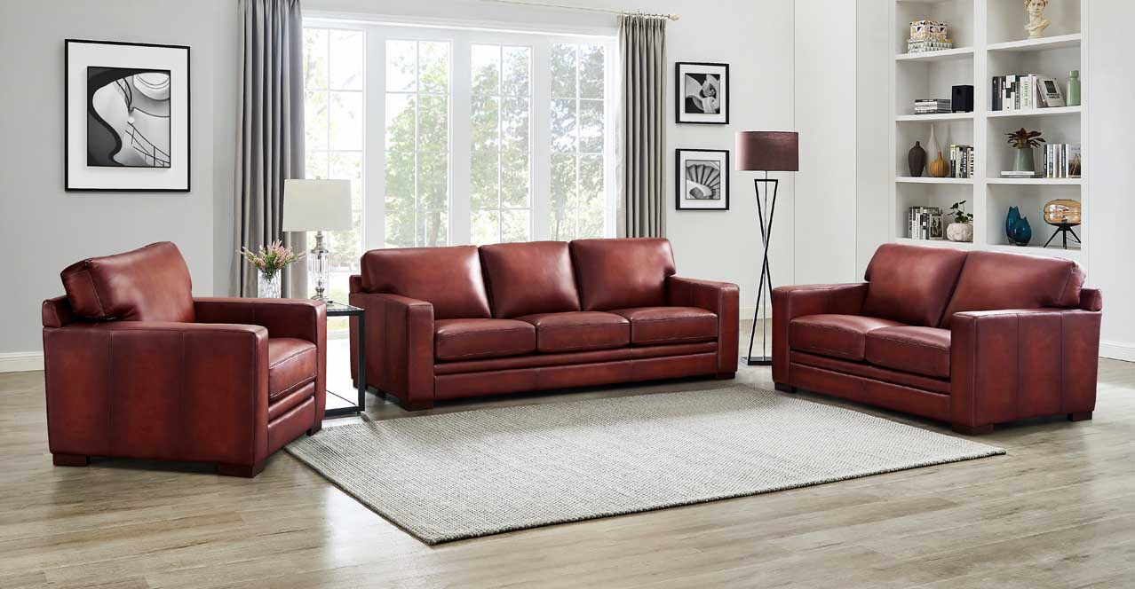 Dillon Waxy Pull-up Leather Sofa Collection, Mocha Brown