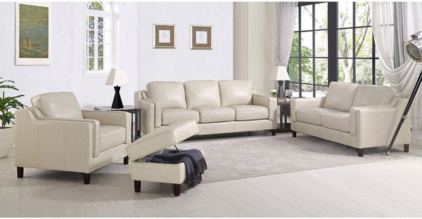 Bella Leather Sofa Collection, Ivory White