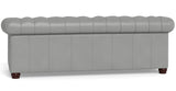 Aliso Leather Sofa, Silver Gray