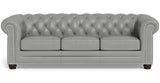 Aliso Leather Sofa, Silver Gray