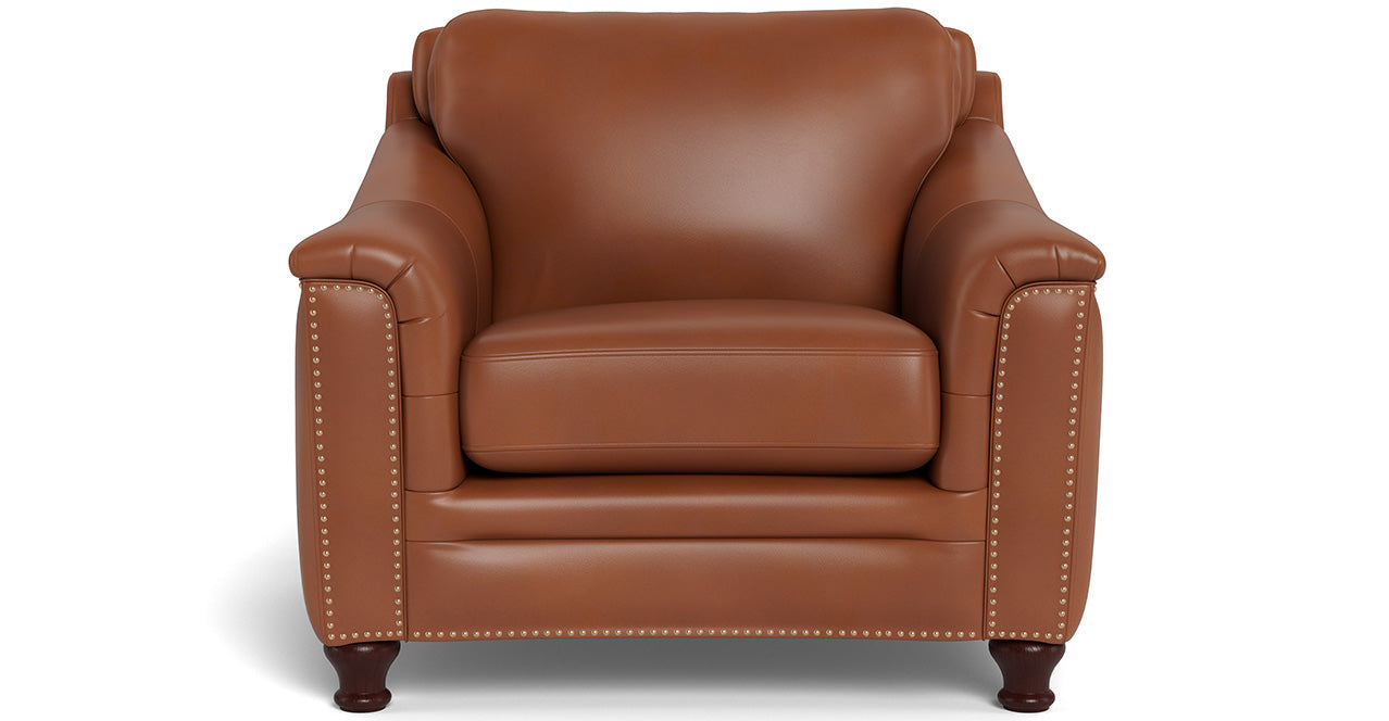Belfast Leather Chair, Nutmeg Brown
