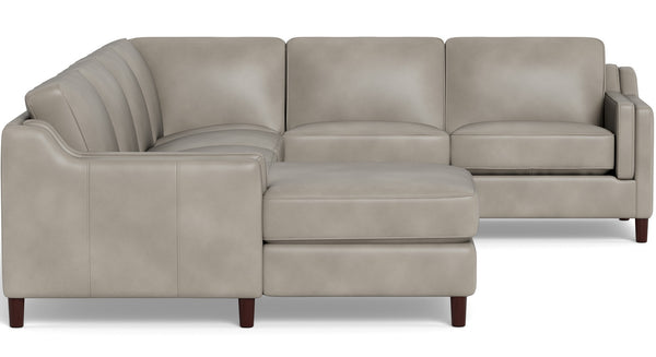 Bella Leather Sectional with Left Chaise, Stone