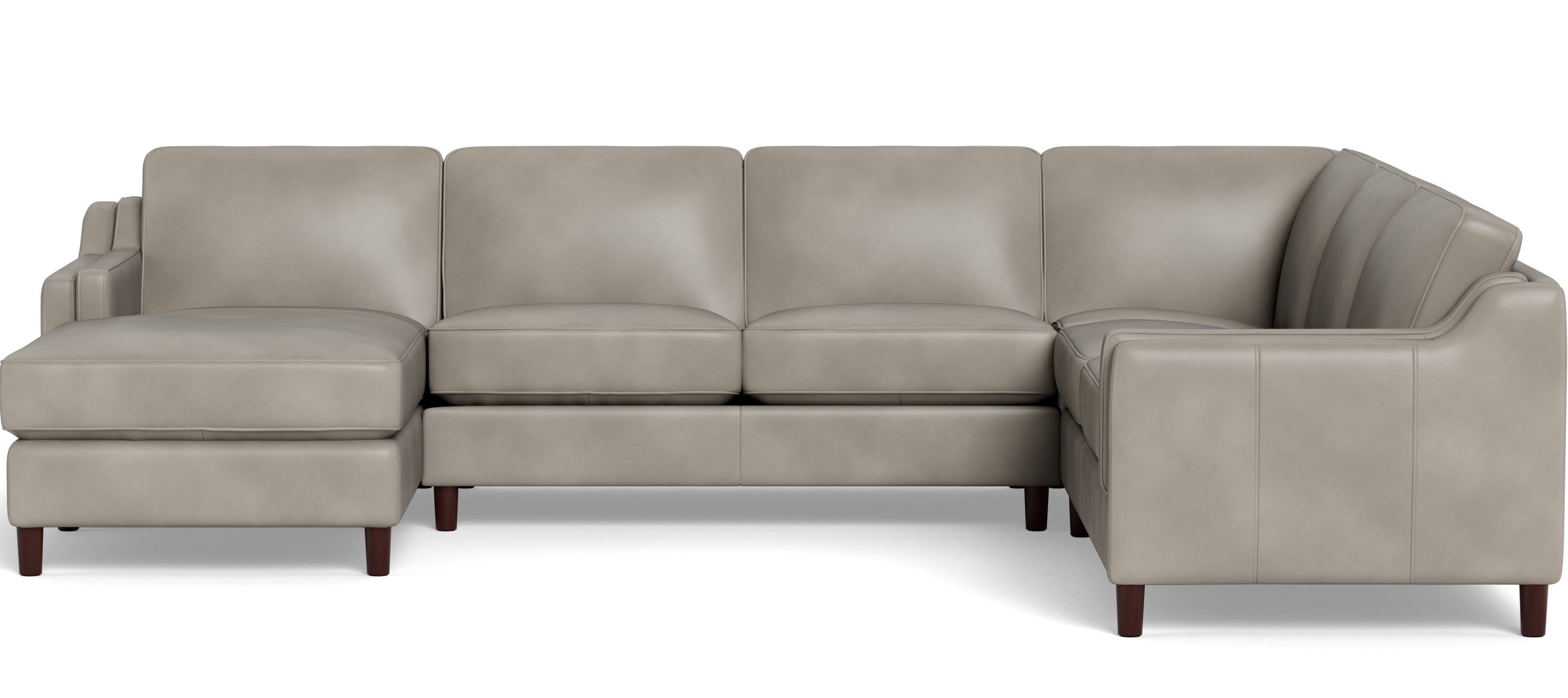 Bella Leather Sectional with Left Chaise, Stone