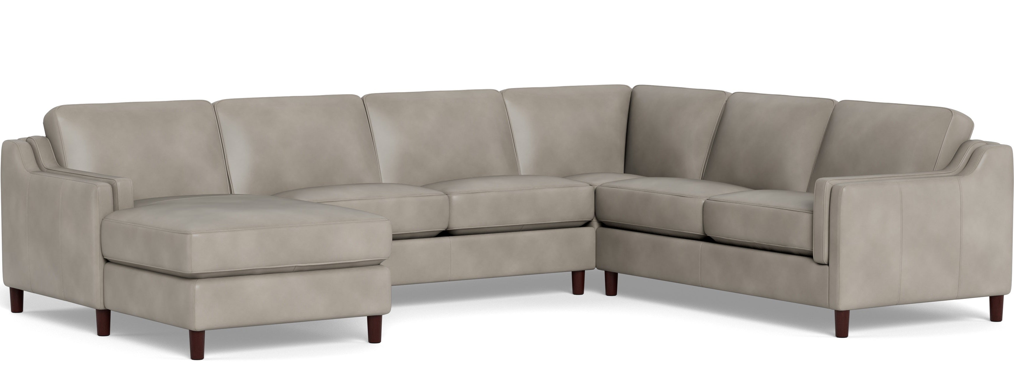 Bella Leather Sectional with Left Chaise, Stone