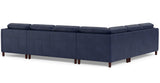 Bella Leather Sectional with Right Chaise, Navy