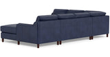 Bella Leather Sectional with Right Chaise, Navy
