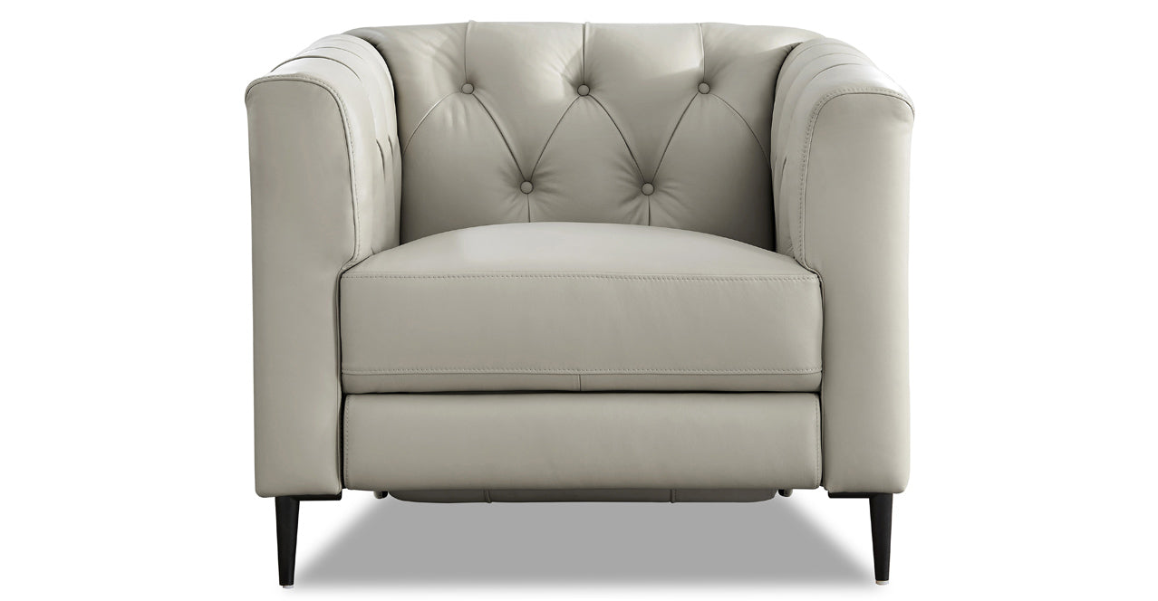 Ella Leather Power Sofa Collection, Ice White