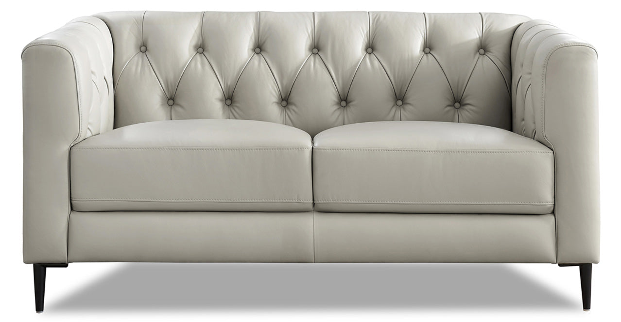 Ella Leather Power Sofa Collection, Ice White