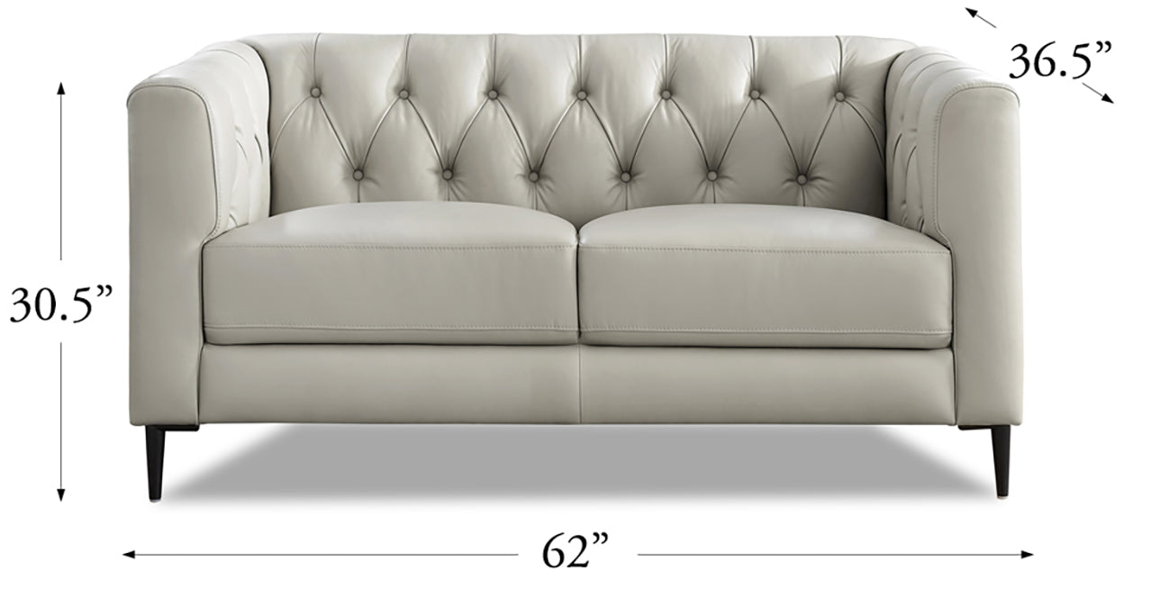 Ella Leather Power Sofa Collection, Ice White