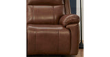 Riverside Power Headrest Lumbar Reclining Leather Loveseat, Brown