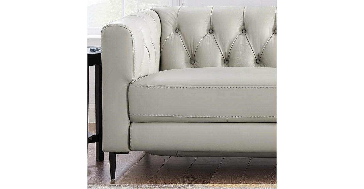 Ella Leather Power Sofa Collection, Ice White