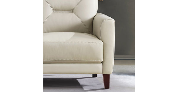 Mavis Leather Sofa Collection, Vanilla White
